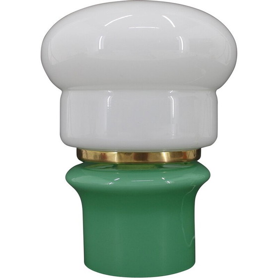 Image 1 of Lampe de table vintage en verre opalin, Tchécoslovaquie 1960