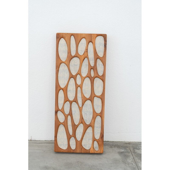 Image 1 of Vintage wall lamp in cherry wood and rice paper, Italy 1980