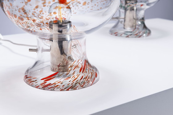 Image 1 of Set de lampes de table Orrefors en verre soufflé à la main.
