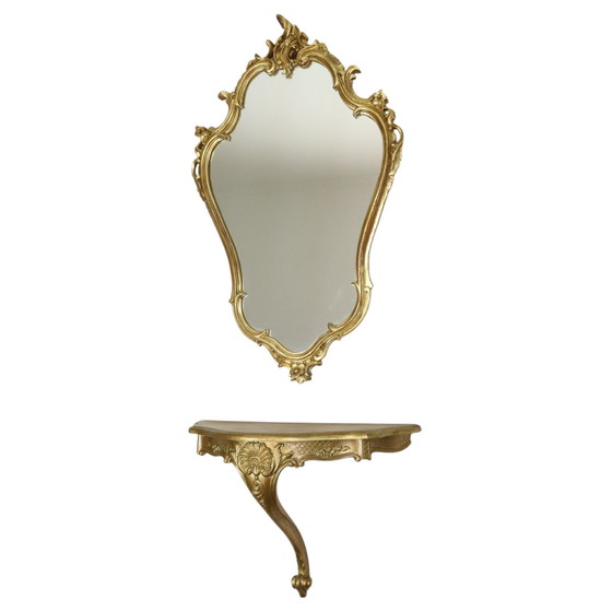 Image 1 of Miroir de style rococo avec console