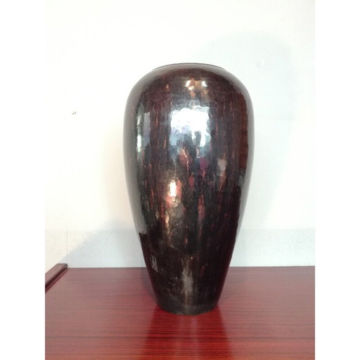 Vase ovoïde vintage d'Hervé Wahlen, 1980