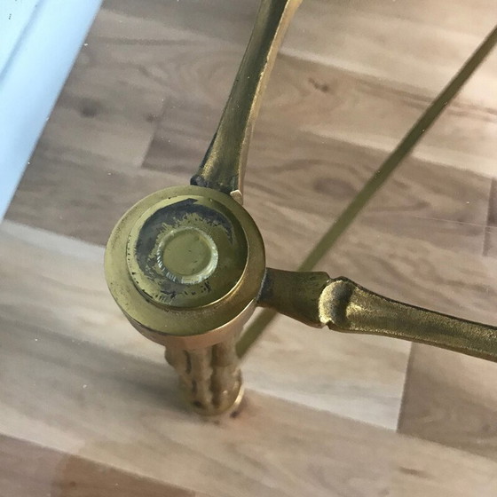 Image 1 of Table basse vintage en bronze et verre