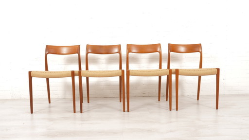 4 X chaises de salle à manger vintage | Niels Otto Møller | Model 77