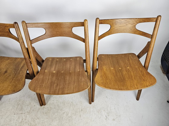Image 1 of 4 Chaises Sawbuck Hans Wegner Ch29 Danois Mid Century