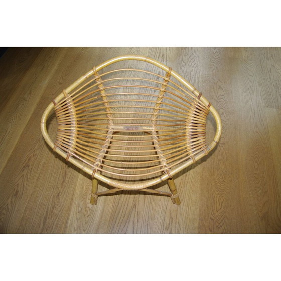 Image 1 of Fauteuil vintage en osier pour enfants "Lemon" par J Rol et J Abraham