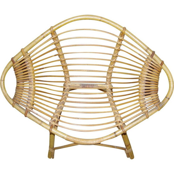 Image 1 of Fauteuil vintage en osier pour enfants "Lemon" par J Rol et J Abraham