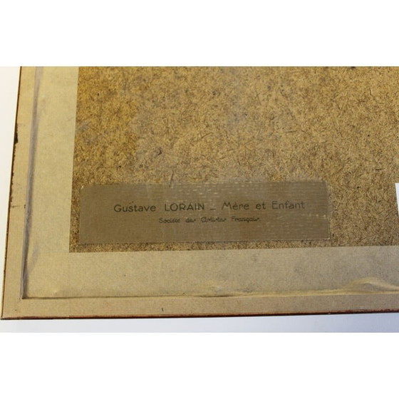 Image 1 of Lithographie vintage "Mère et enfant" de Gustave Lorrain, 1930