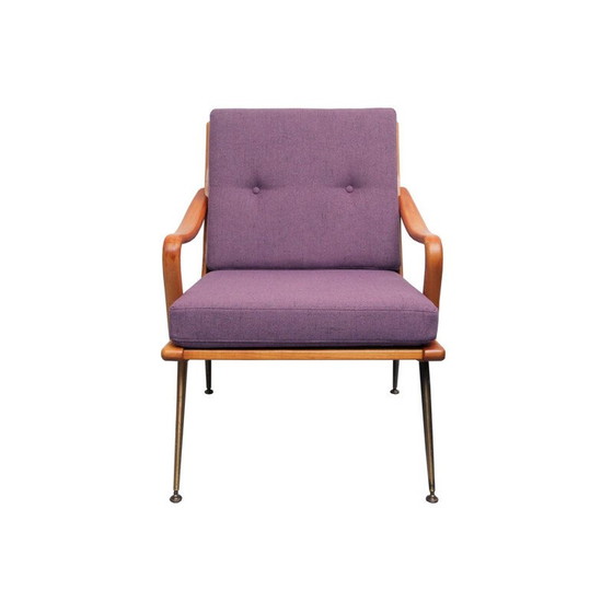 Image 1 of Fauteuil Boomerang vintage en cerisier, années 1950
