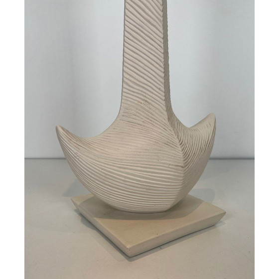 Image 1 of Lampe vintage en céramique blanche par L. Drummer, France 1970