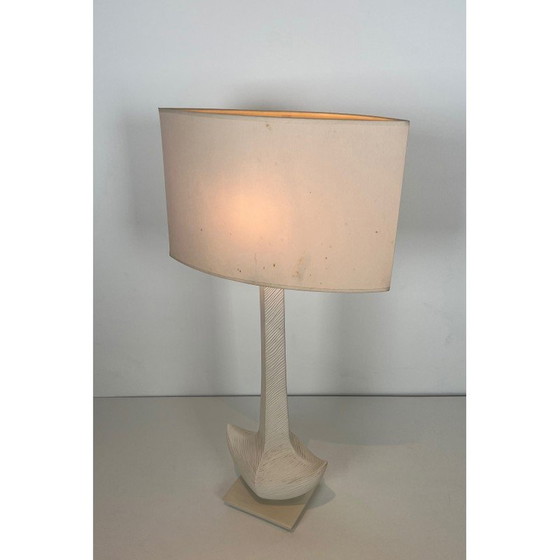 Image 1 of Lampe vintage en céramique blanche par L. Drummer, France 1970