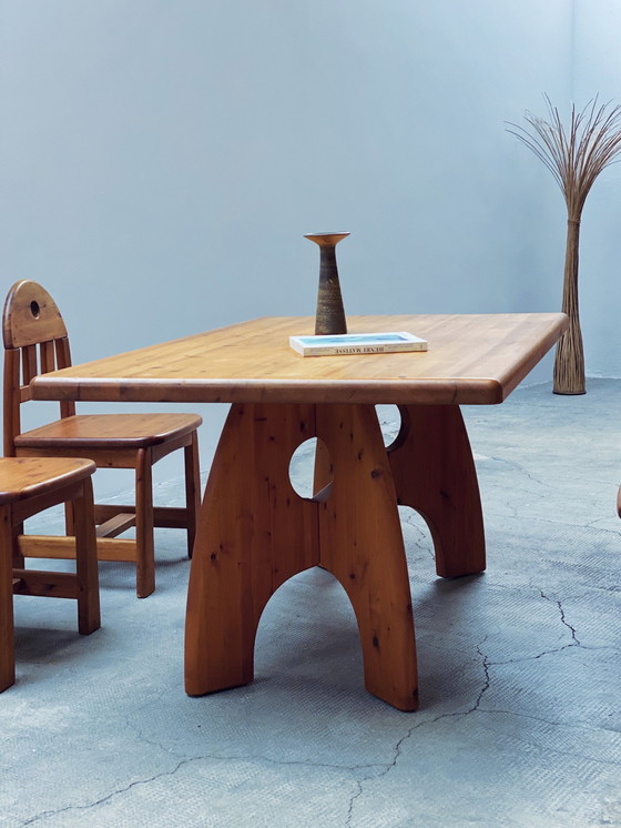 Image 1 of Wasa Ensemble de salle à manger Table, banc & 4 chaises en pin massif 1994