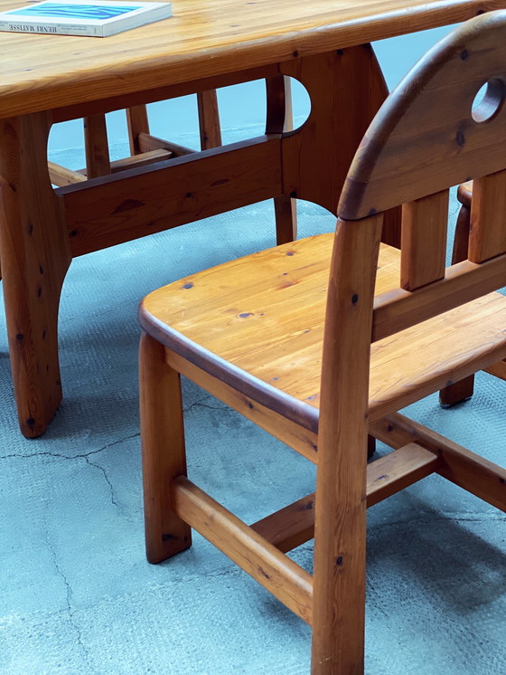 Image 1 of Wasa Ensemble de salle à manger Table, banc & 4 chaises en pin massif 1994