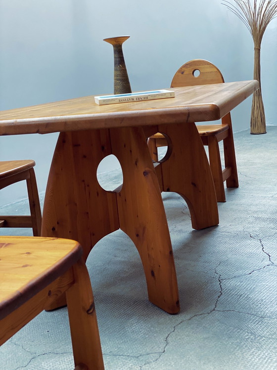 Image 1 of Wasa Ensemble de salle à manger Table, banc & 4 chaises en pin massif 1994