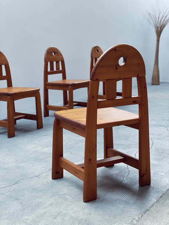 Image 1 of Wasa Ensemble de salle à manger Table, banc & 4 chaises en pin massif 1994