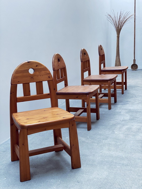 Image 1 of Wasa Ensemble de salle à manger Table, banc & 4 chaises en pin massif 1994