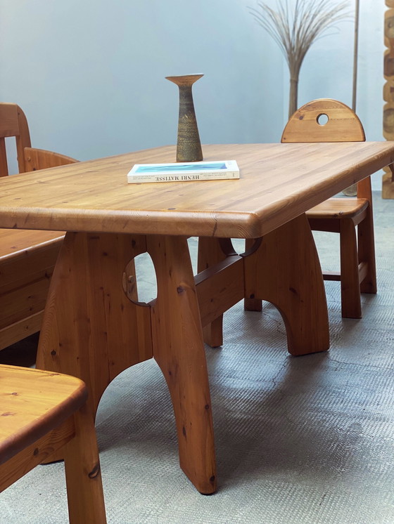 Image 1 of Wasa Ensemble de salle à manger Table, banc & 4 chaises en pin massif 1994