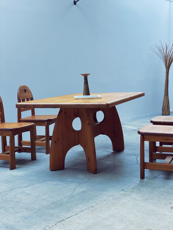 Image 1 of Wasa Ensemble de salle à manger Table, banc & 4 chaises en pin massif 1994