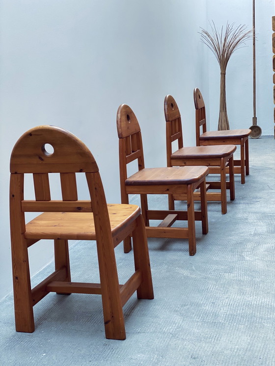 Image 1 of Wasa Ensemble de salle à manger Table, banc & 4 chaises en pin massif 1994