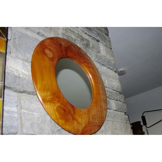 Image 1 of Miroir vintage en cerisier massif Morand 1980