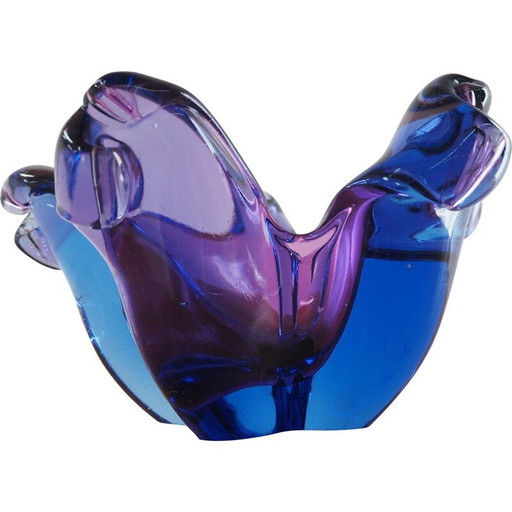 Bol en verre vintage, Tchécoslovaquie 1950