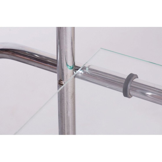 Image 1 of Etagère vintage Bauhaus en acier chromé et verre, Tchécoslovaquie 1930