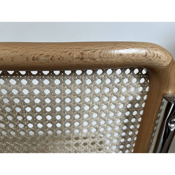 Image 1 of Chaise vintage B32 en acier chromé et cannage de Marcel Breuer, Italie