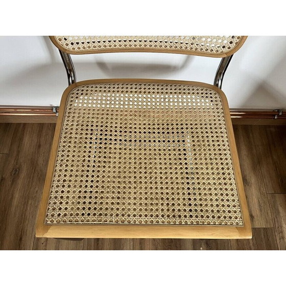 Image 1 of Chaise vintage B32 en acier chromé et cannage de Marcel Breuer, Italie