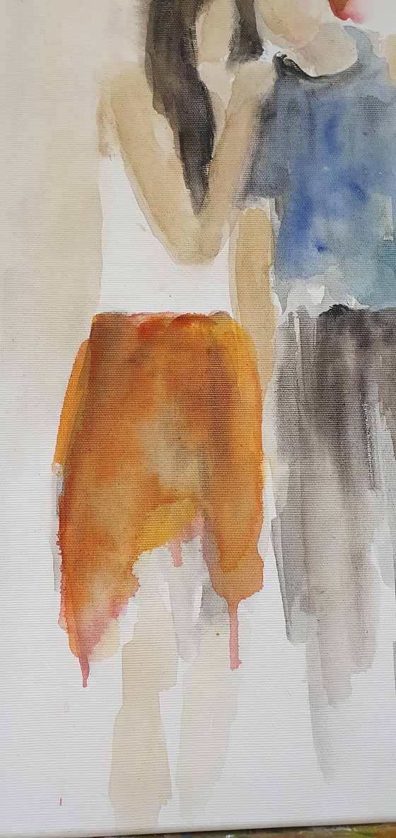 Image 1 of "Amies" Aquarelle Sur Toile