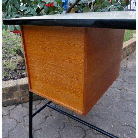 Image 1 of Bureau vintage avec 3 tiroirs en métal tubulaire, France 1950