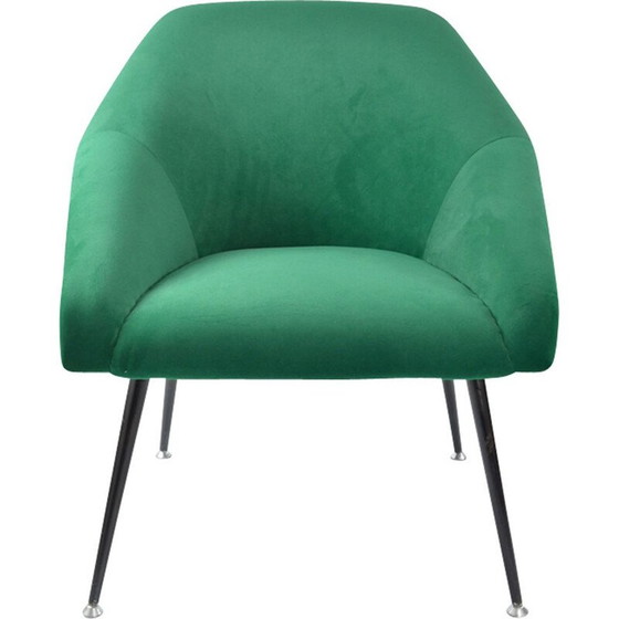 Image 1 of Fauteuil à coquille vert vintage 1970