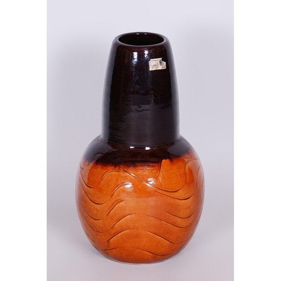 Image 1 of Vase du milieu du siècle en céramique émaillée, Tchécoslovaquie années 1950