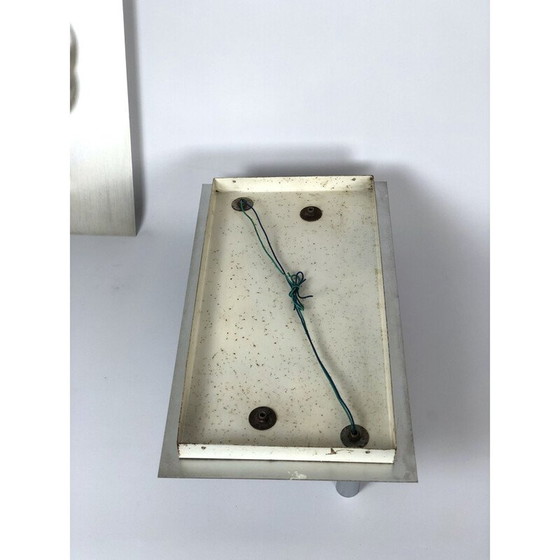 Image 1 of Paire d'appliques vintage en aluminium et chrome par Giacomo Benevelli, Italie 1970