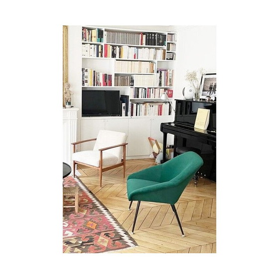 Image 1 of Fauteuil vintage en coquillage vert, 1970