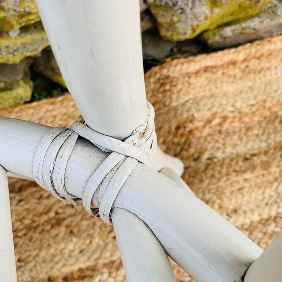 Image 1 of Ensemble de salon vintage en rotin blanc, 1970