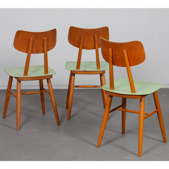 Image 1 of Ensemble de 3 chaises vintage pour Ton, Tchécoslovaquie 1960