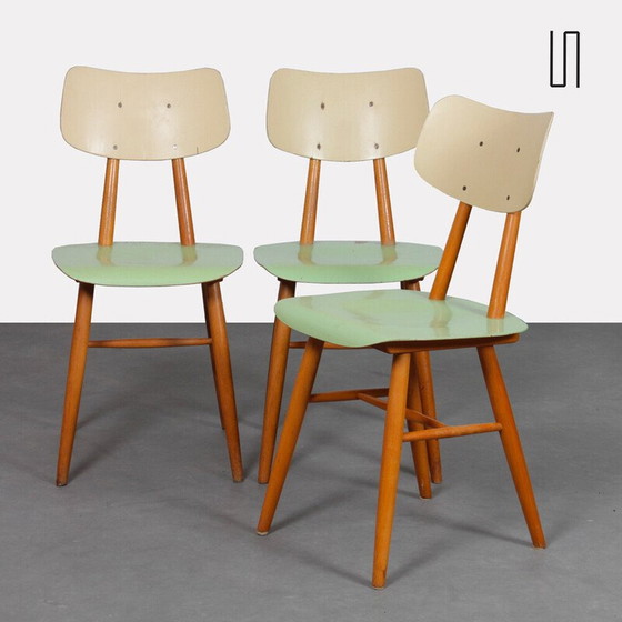 Image 1 of Ensemble de 3 chaises vintage pour Ton, Tchécoslovaquie 1960