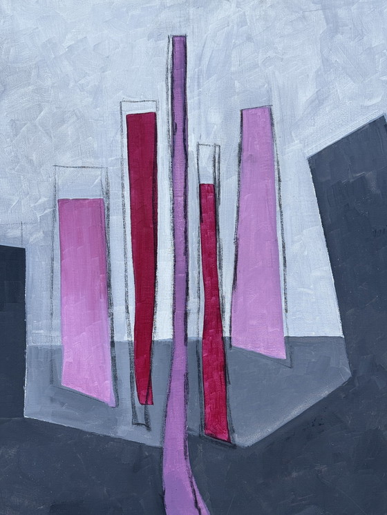 Image 1 of Jean-Marie Planque 1932-1992 Sublime Grande Composition Abstraite Sur Toile