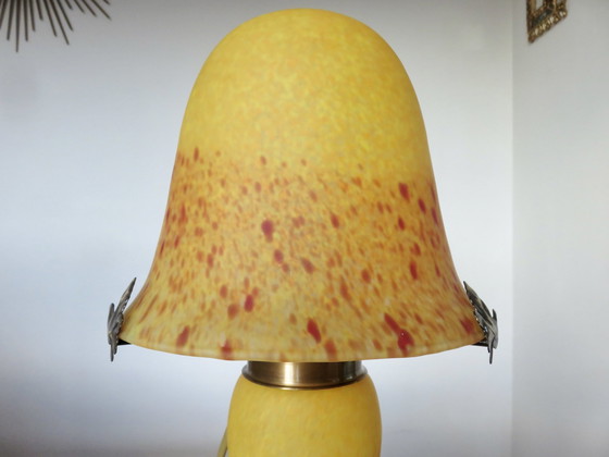 Image 1 of Lampe Champignon En Pâte De Verre 