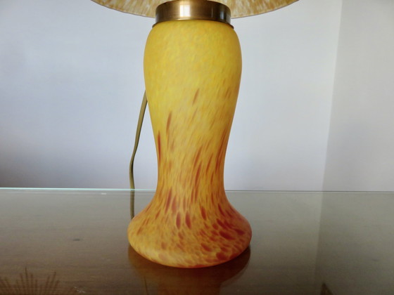 Image 1 of Lampe Champignon En Pâte De Verre 