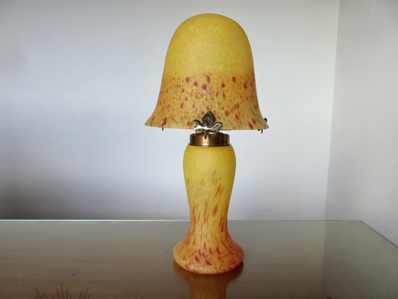 Image 1 of Lampe Champignon En Pâte De Verre 