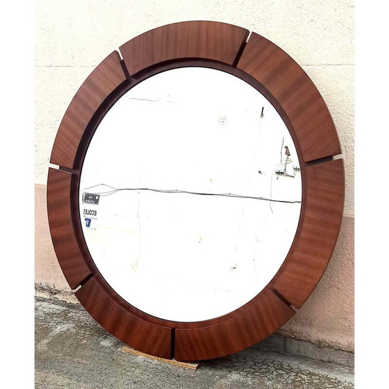 Image 1 of Miroir rond en acajou, 1960