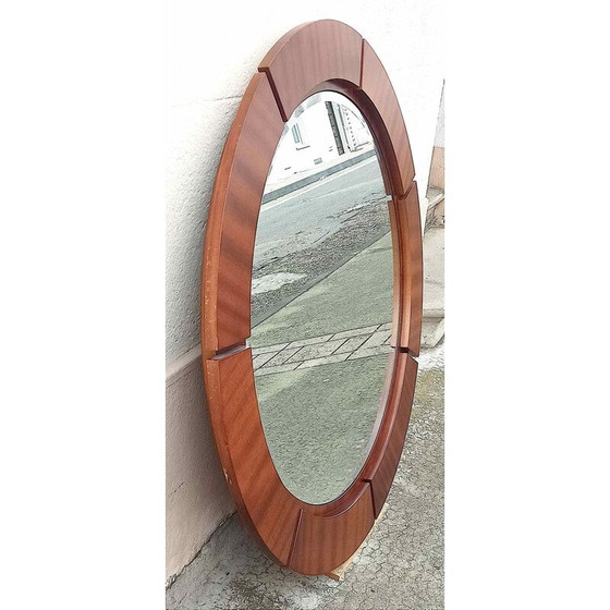 Image 1 of Miroir rond en acajou, 1960