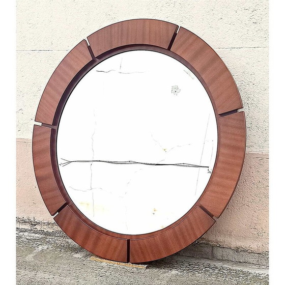 Image 1 of Miroir rond en acajou, 1960