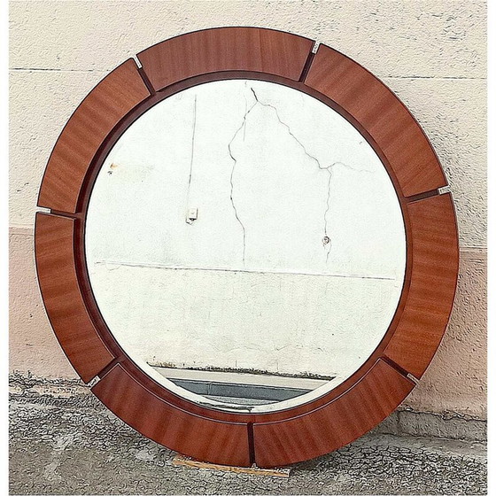 Image 1 of Miroir rond en acajou, 1960