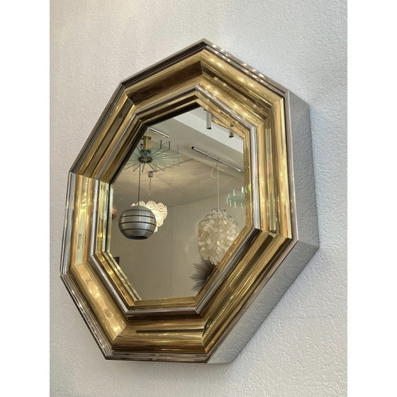 Image 1 of Miroir octogonal vintage par Michel Pigneres et Sandro Petti, France 1970