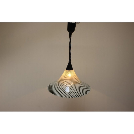 Image 1 of Lustre vintage en verre et chrome, Tchécoslovaquie 1960