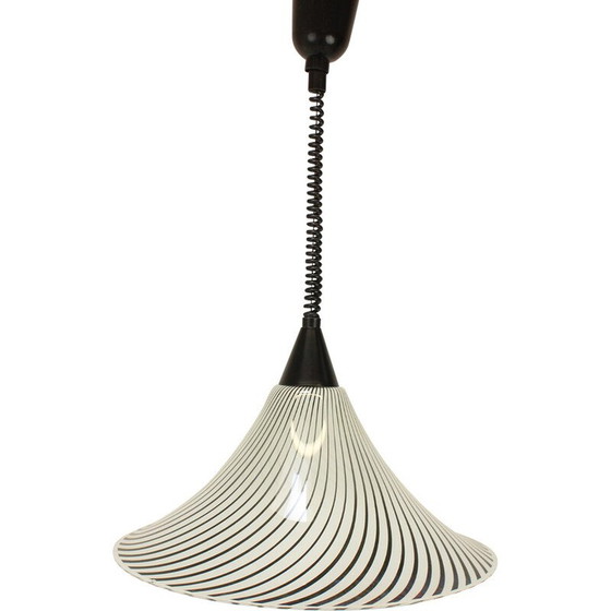 Image 1 of Lustre vintage en verre et chrome, Tchécoslovaquie 1960