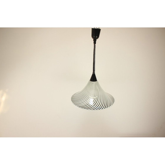 Image 1 of Lustre vintage en verre et chrome, Tchécoslovaquie 1960