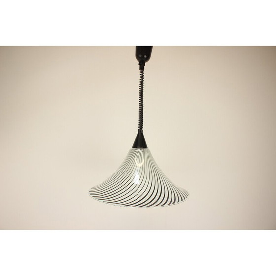 Image 1 of Lustre vintage en verre et chrome, Tchécoslovaquie 1960