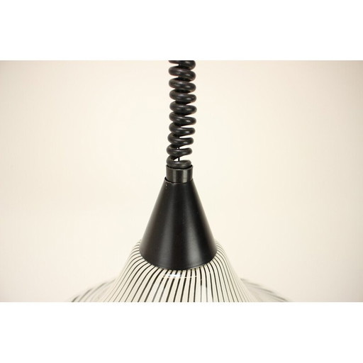 Lustre vintage en verre et chrome, Tchécoslovaquie 1960